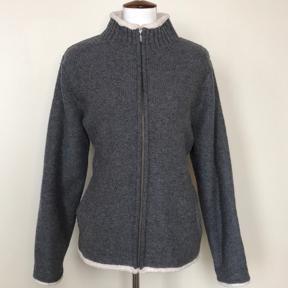 L.L. Bean Sweaters - L.L. Bean Sherpa Lined Wool Zip Up